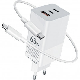 Gelius Nimble GaN 65W GP-HC051 White w/Type-C to Type-C cable (90473)