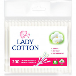 Lady Cotton Палочки ватные  п/э, 200шт (4820048487368)