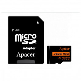 Apacer 128 GB microSDXC UHS-I U3 V30 A2 + SD-adapter (AP128GMCSX10U8-R)
