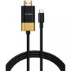 Кабель Vinga USB Type-C to HDMI v2.1 1.5m Black (VCPVCCH2115)