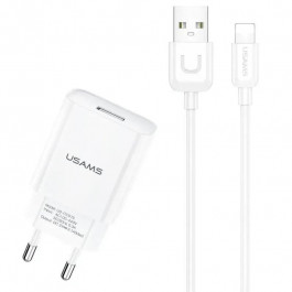 USAMS T21 Charger kit T18 single USB White + Lightning (T21OCLN01)
