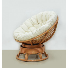 CRUZO Крісло-гойдалка Папасан  кругле плетене з ротанга з м&#39;яким сидінням подушкою (kk0014)
