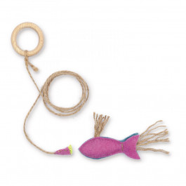 Природа Іграшка-вудочка для кішок  "Рибка на магніті" рожева, 9х15 см (PR243073)